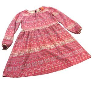 👣 5/$25 - Long Sleeved Pink Patterned Dress